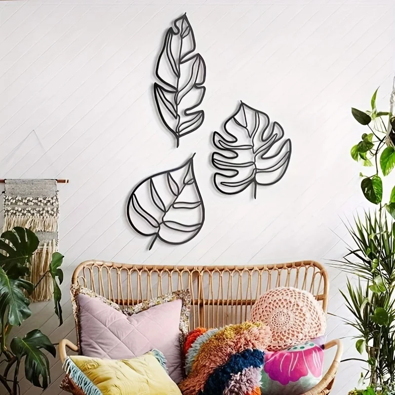 3pcs, Animula Three Leaves Wall Decoration, Wall Hanging Art, Room Decor, Home Decor, Holiday Decor, Festivals Sence Decor
