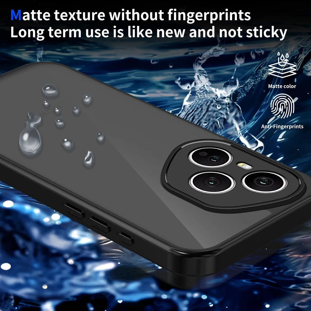 حافظة هاتف KEYSION سوداء شفافة غير لامعة لهاتف HONOR 400 Pro 5G من السيليكون + غطاء خلفي شفاف مقاوم للصدمات لهاتف Honor 400 Lite 5G #5