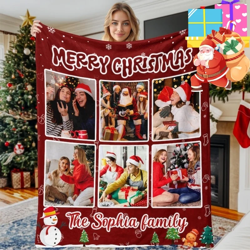 

2026 Custom Photos Flannel Blanket 3D Printed Soft Blanket For Home Camping Nap Leisure Blankets Christmas Gifts For Home Decor