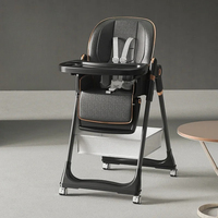 Baby Dining Chairs, Children's Dining Table Chair, Adjustable Height, One Click Folding Multifunctional High Chair for Baby