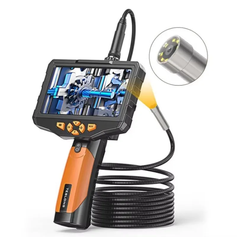 Auto Repair Tools Portable Endoscope Camera Model:7.6mm Single Lens TESLONG NTS300 5 Inch Large Screen Industrial Endoscope