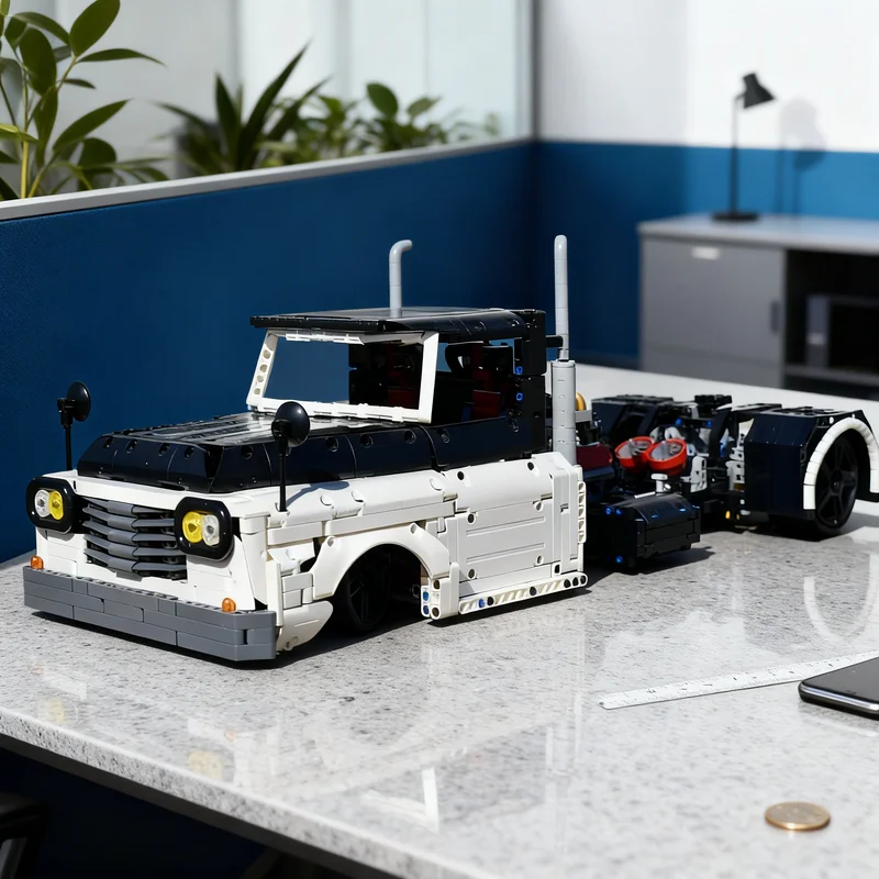 

2500 деталей MOC HotRod Rig: Техническая модель-конструктор, подарок для самостоятельной сборки, креативный коллекционный предмет, декор для дома и офиса, премиум-класс для взрослых и детей