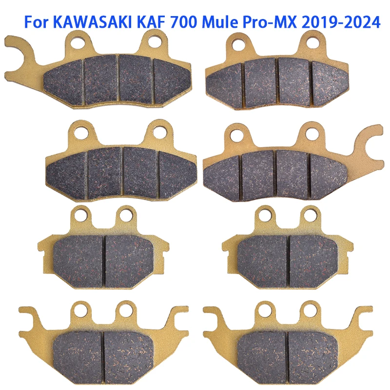 Motorcycle Front Rear Brake Pads for KAWASAKI KAF700 KAF 700 700CC Mule Pro-MX 2019 2020 2021 2022 2023 2024 Ceramic Fibre
