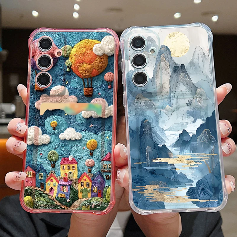 Mountain Landscape Pattern Phone Case For Samsung Galaxy S25 FE S26 S24 S23 Ultra S22 Plus S25 Edge Clear Card Bag Wallet Cover view 2