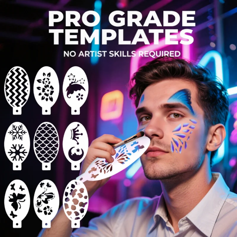 

Face Makeup Template Eye Eyebrow Facial Art Painting Stencil DIY Festival Party Cosmetic Tools Tattoo Art Hollow Mould Accessory
