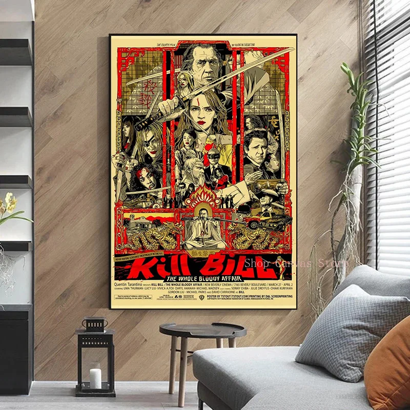 Vintage Classic Fiction Movie Film Kill Bill Canvas Painting Poster Print Wall Art Picture For Living Room Home Decor Aesthetic