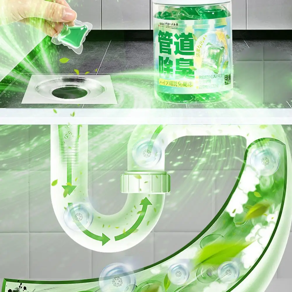 Odor Removal Sewer Cleaner Scented Gel Airs Freshener For Sinks Drains Gel Water Film Soluble In Water For Kitchen For Bathroom