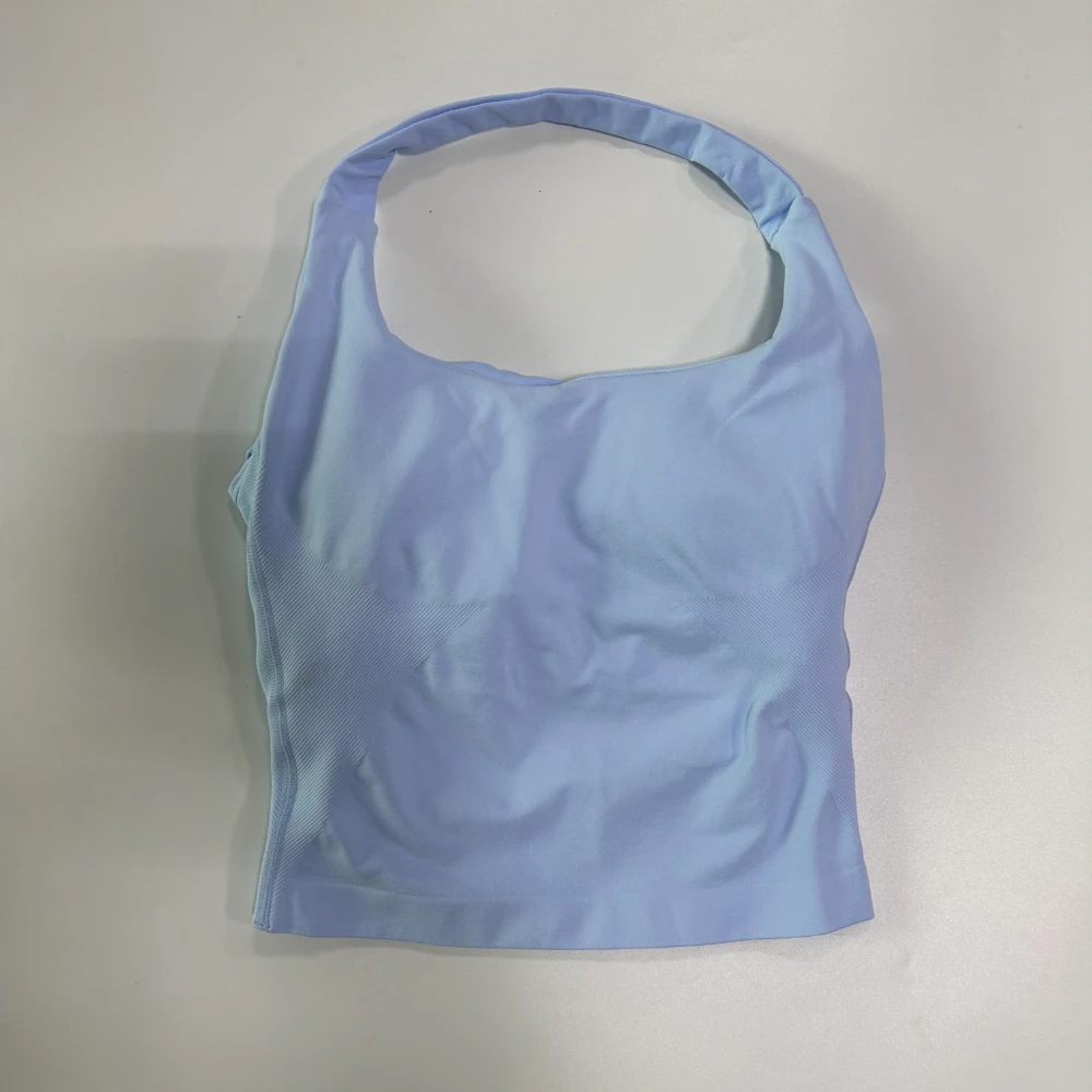 Pericic Nahtloses Neckholder-Top Rückenfrei Longline Trägerloses Gepolstertes Gym-Top für Damen mit Eingebautem BH und Herausnehmbaren Cups Activewear Yoga Tanktops – Detail 18