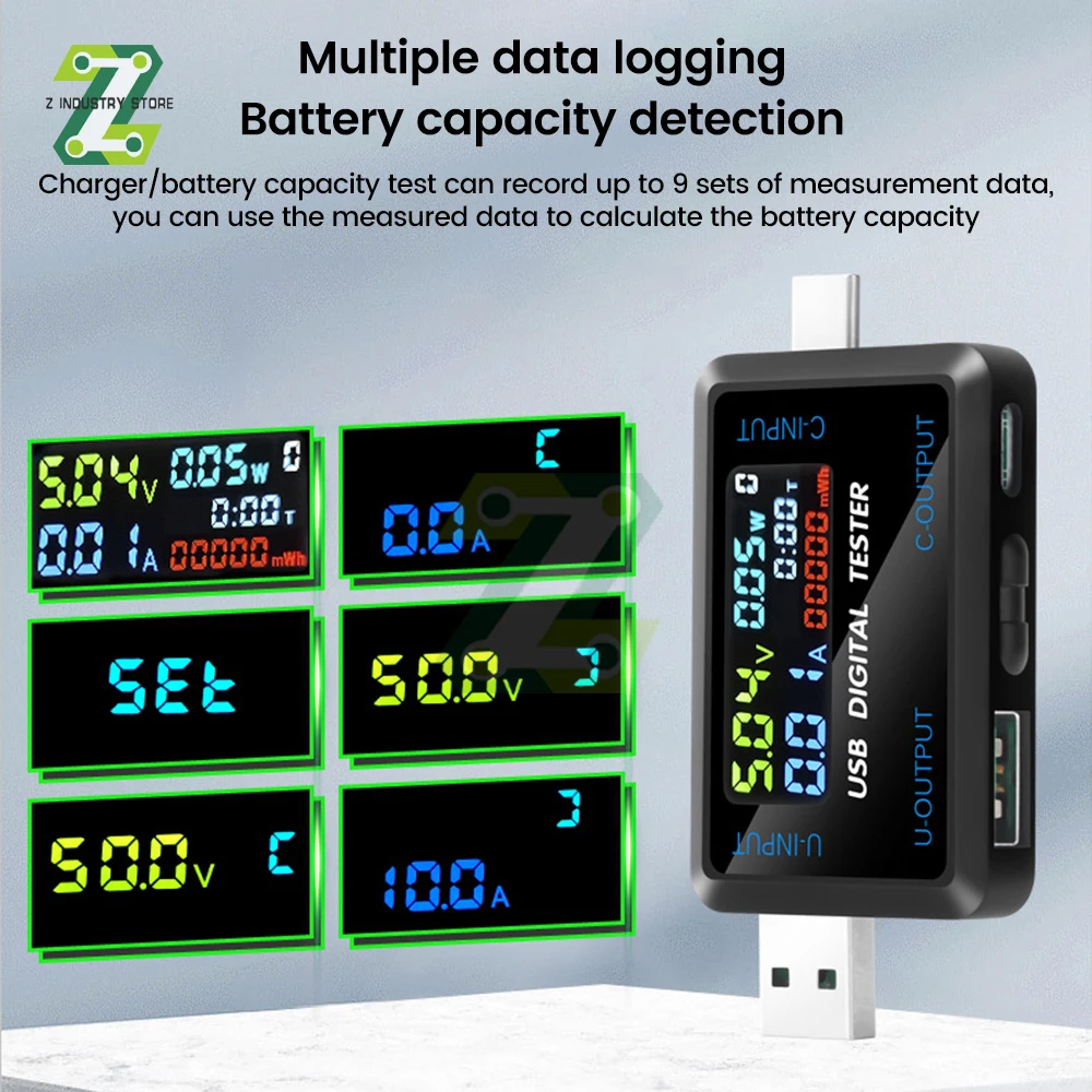 Medidores de Tensão Capacidade de Tensão Atual Testador de Bateria Volt Usb Tensão Atual Doctor Charger Capacidade Tester Medidor Power Bank