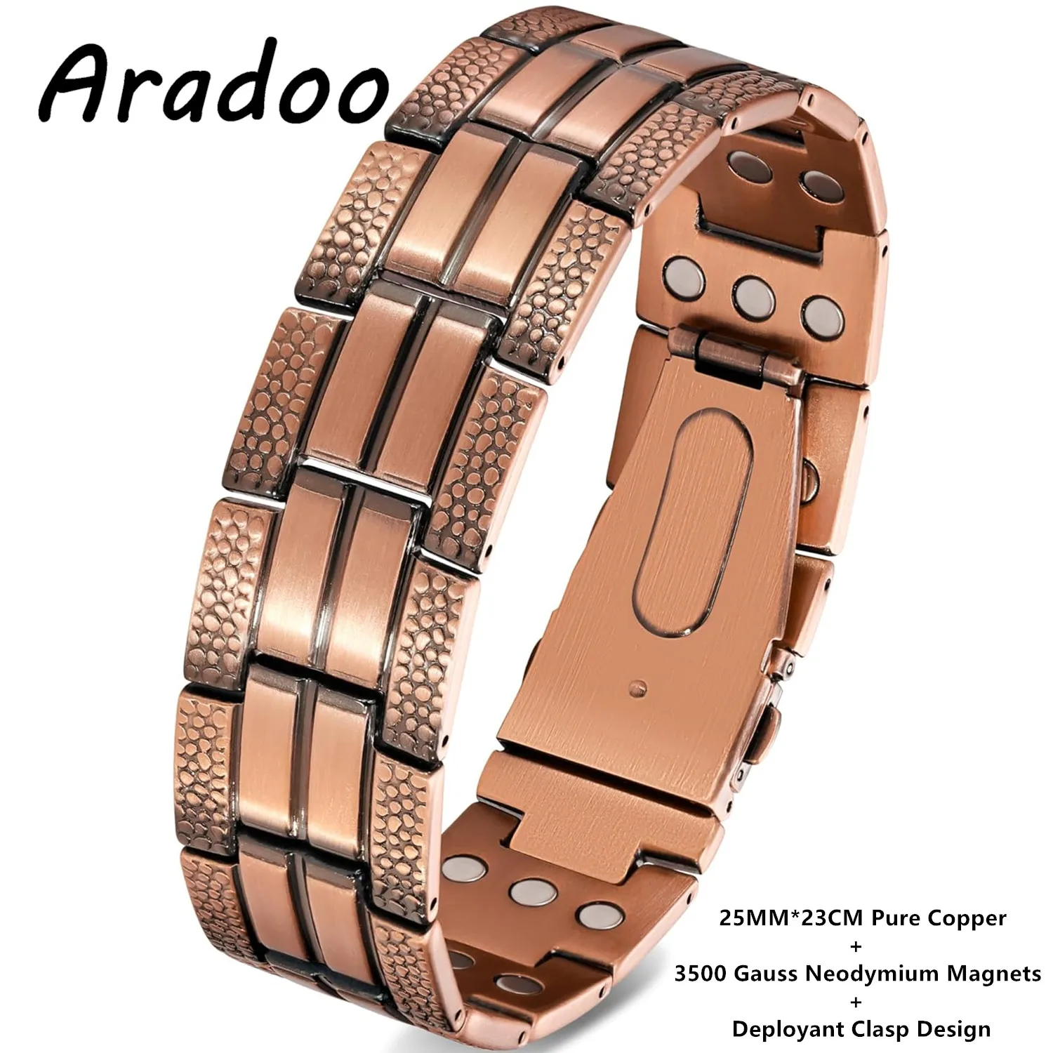 ARADOO Copper Bracelet Cross Silver 4