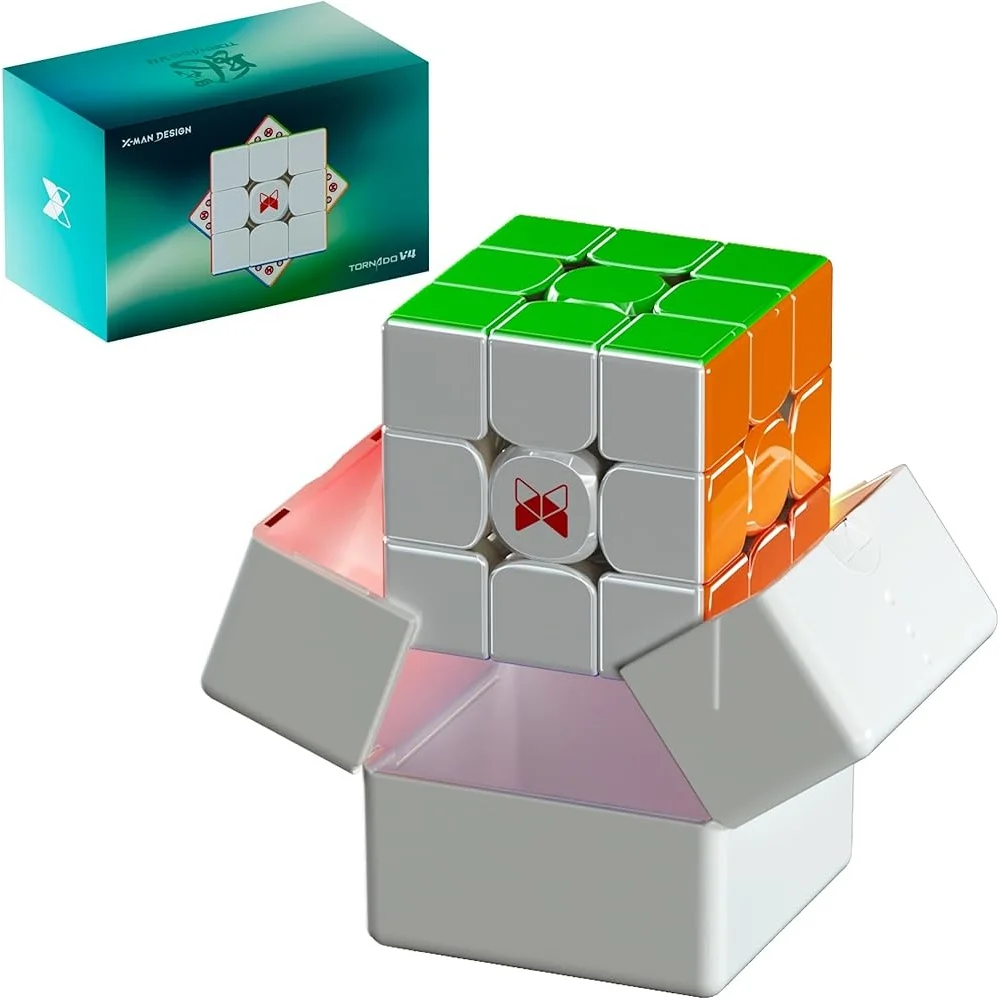 2024 Magnetic Speed Cube QY X Man Tornado V4 M Flagship 3x3 Smooth Turning High-Speed Competition Speedcubing Durable Design