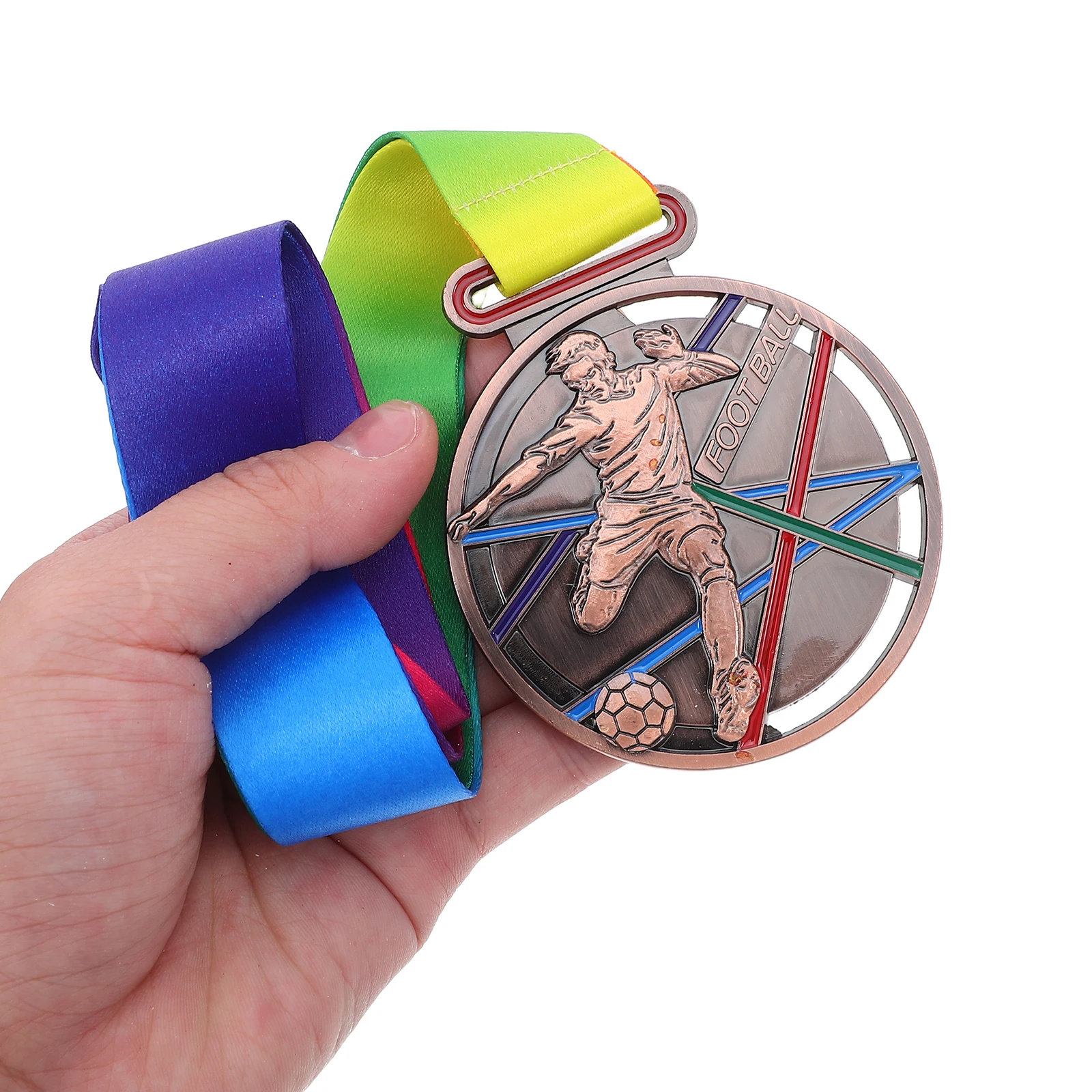 

3 шт. футбольные тематические медали из цинкового сплава 1St 2Nd 3Rd приз футбольная большая медаль для подростков спортивная награда с лентой командные виды спорта