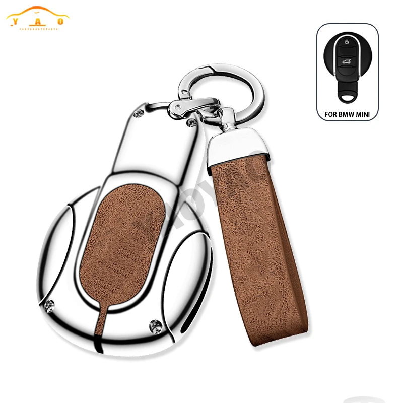 

Car Zinc Alloy Leather Key Cases Holder Cover For BMW Mini COOPERS ONE JCW F56 F55 F54 F57 F60 R55 R56 R57 R58 R59 R60 S