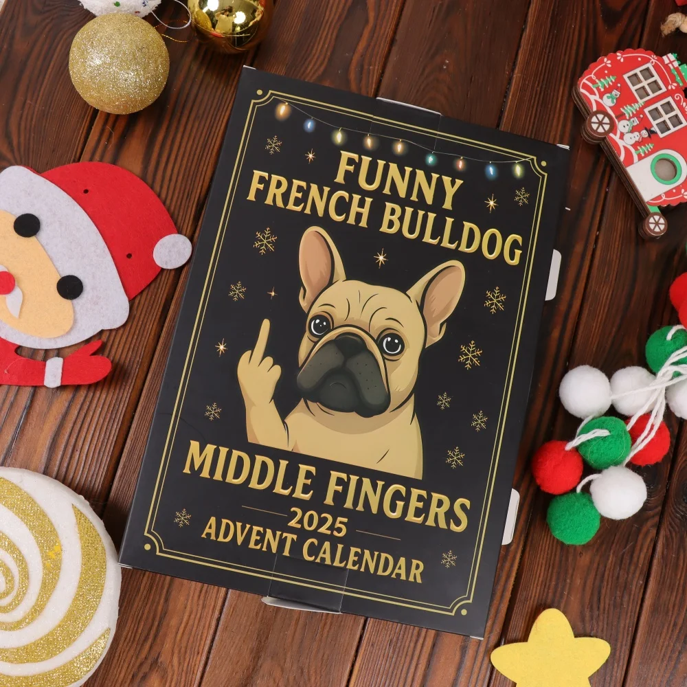 

2025 Bulldog Advent Calendar, Unique Daily Pieces for Countdown, Holiday Decor & Gift Idea, Dog Gifts, Best for Christmas