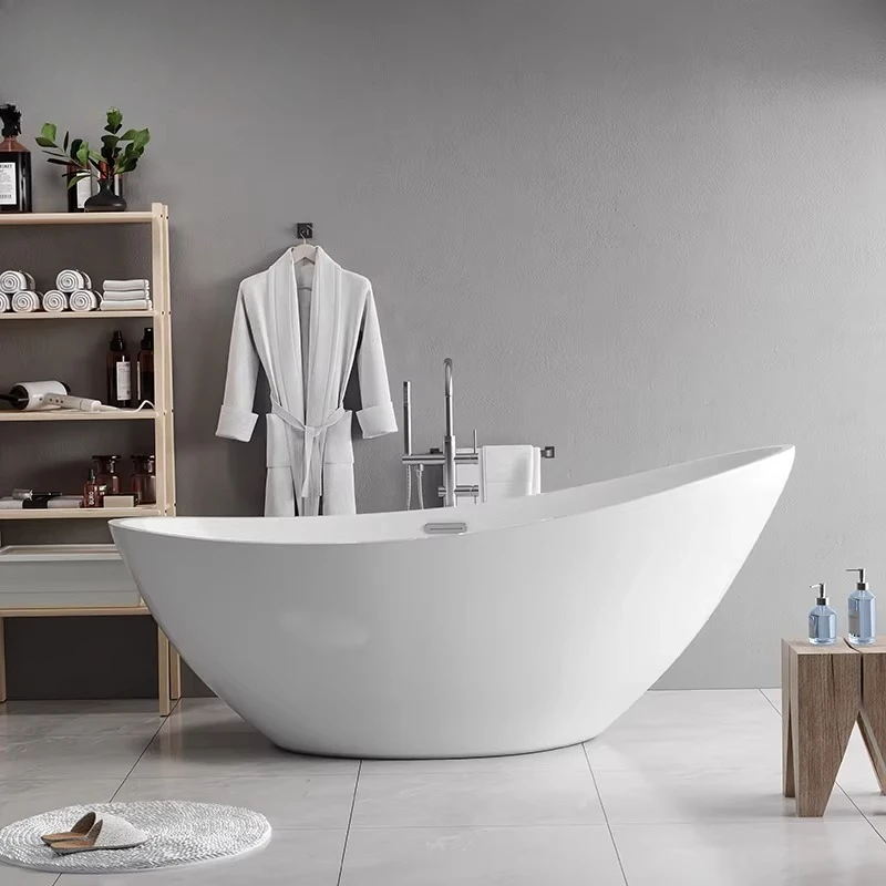 Nordic simple hotel B & B Internet celebrity moon-shaped bathtub independent acrylic home adult special-shaped bathtub basin