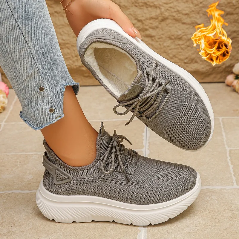 2027 Women's Outdoor Walking Sneakers Breathable Knit Upper Lightweight Comfort Slip Resistant Soft Sole Shoes Женские Сапоги