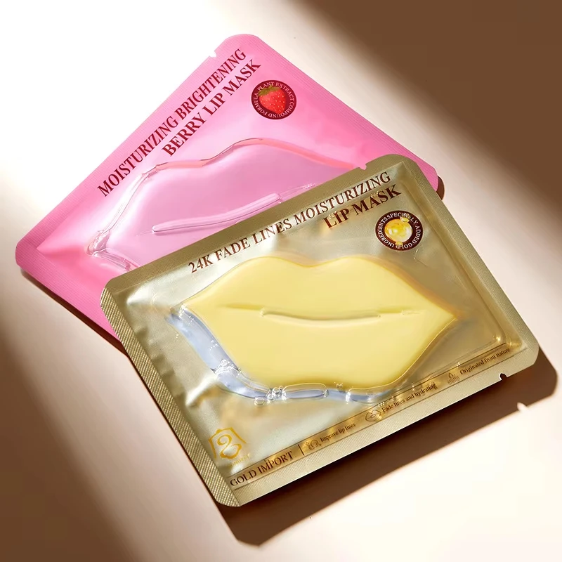 2pcs GONGPEI 24K Golden Crystal Collagen Lip Mask Moisturizing Anti-wrinkles Pink Lip Patches Lips Plumper Korean Skin Care