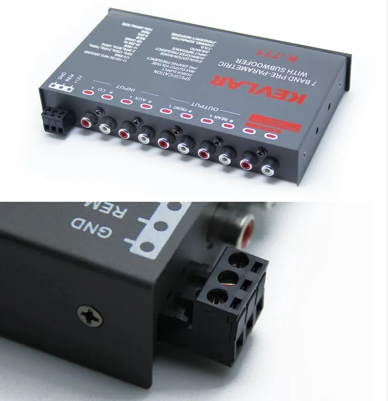 7-Band Pre-Parametric with Subwoofer Car Audio EQ Tuning Crossover Car Equalizer