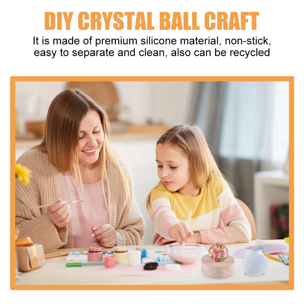 

2pcs Crystal Ball Molds Silicone Diy Mold For Resin Casting Ball Shape Craft Tool Sphere Mold Jewelry Making Crafts