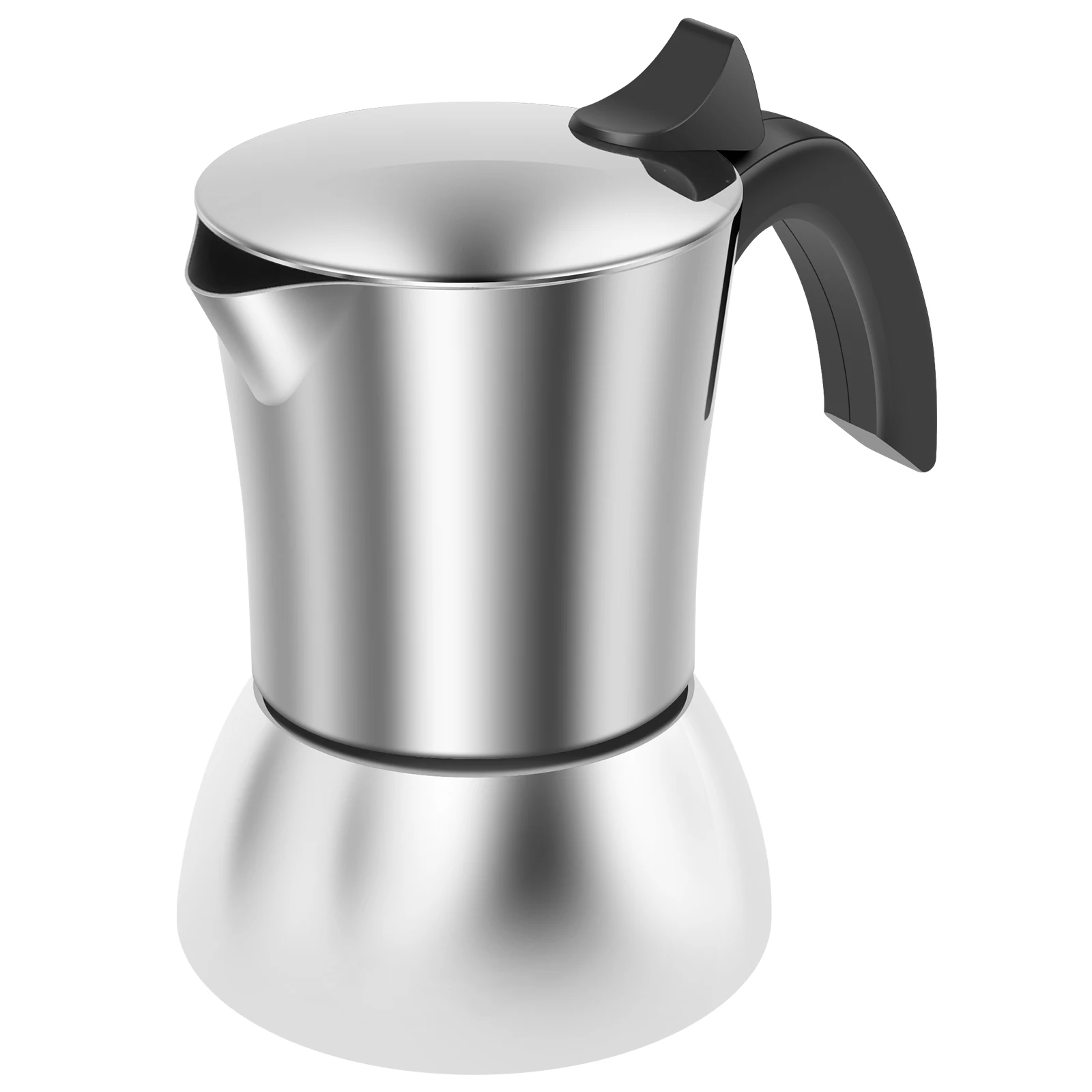 Cafetière à expresso en acier inoxydable de 200 ml, cafetière moka 4 tasses, chauffage uniforme, induction, cafetière polie pour cuisinière