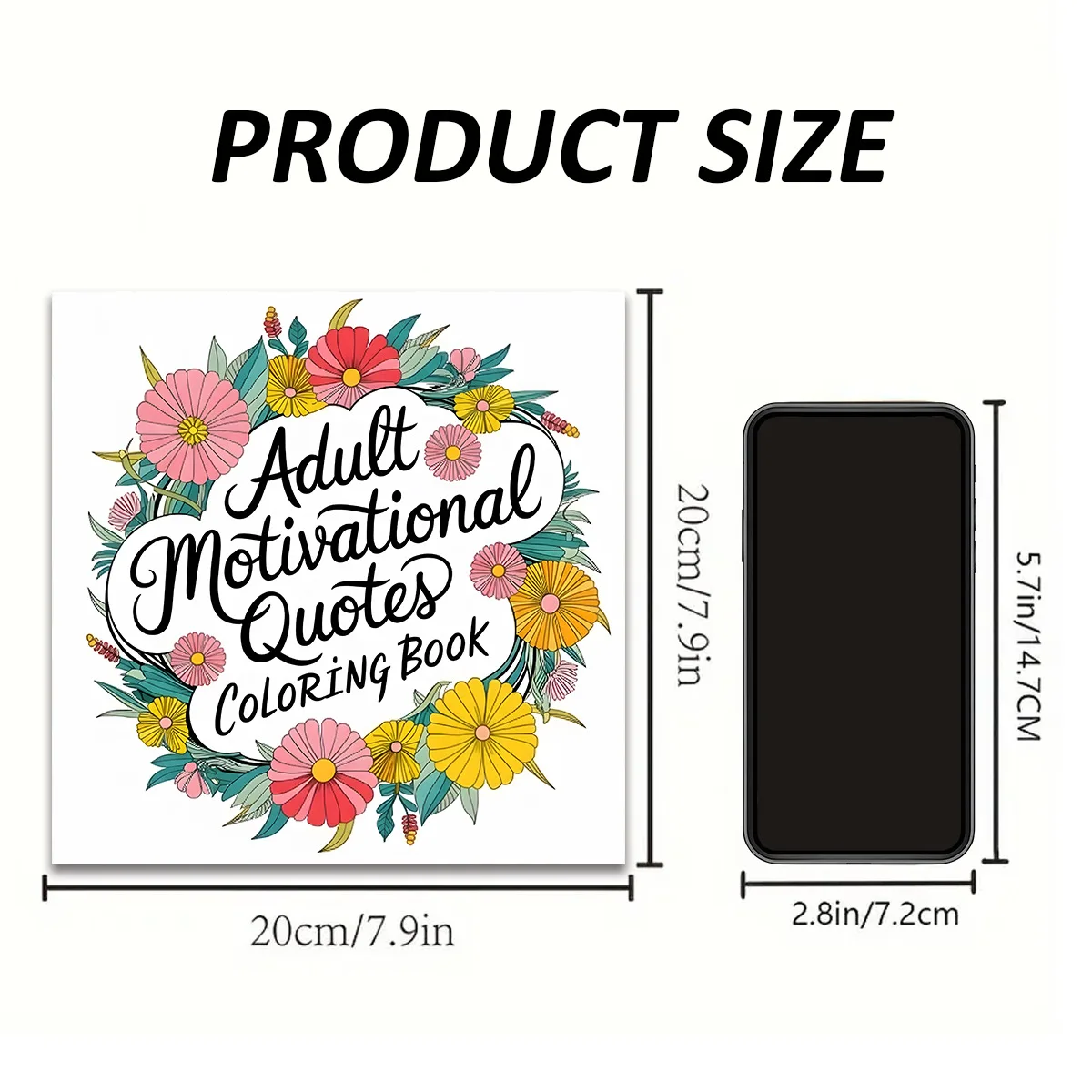 Adult Motivational Quotes Coloring Book Elegant Floral Wreath Inspiring Positive Text Relax Art Book For Adults