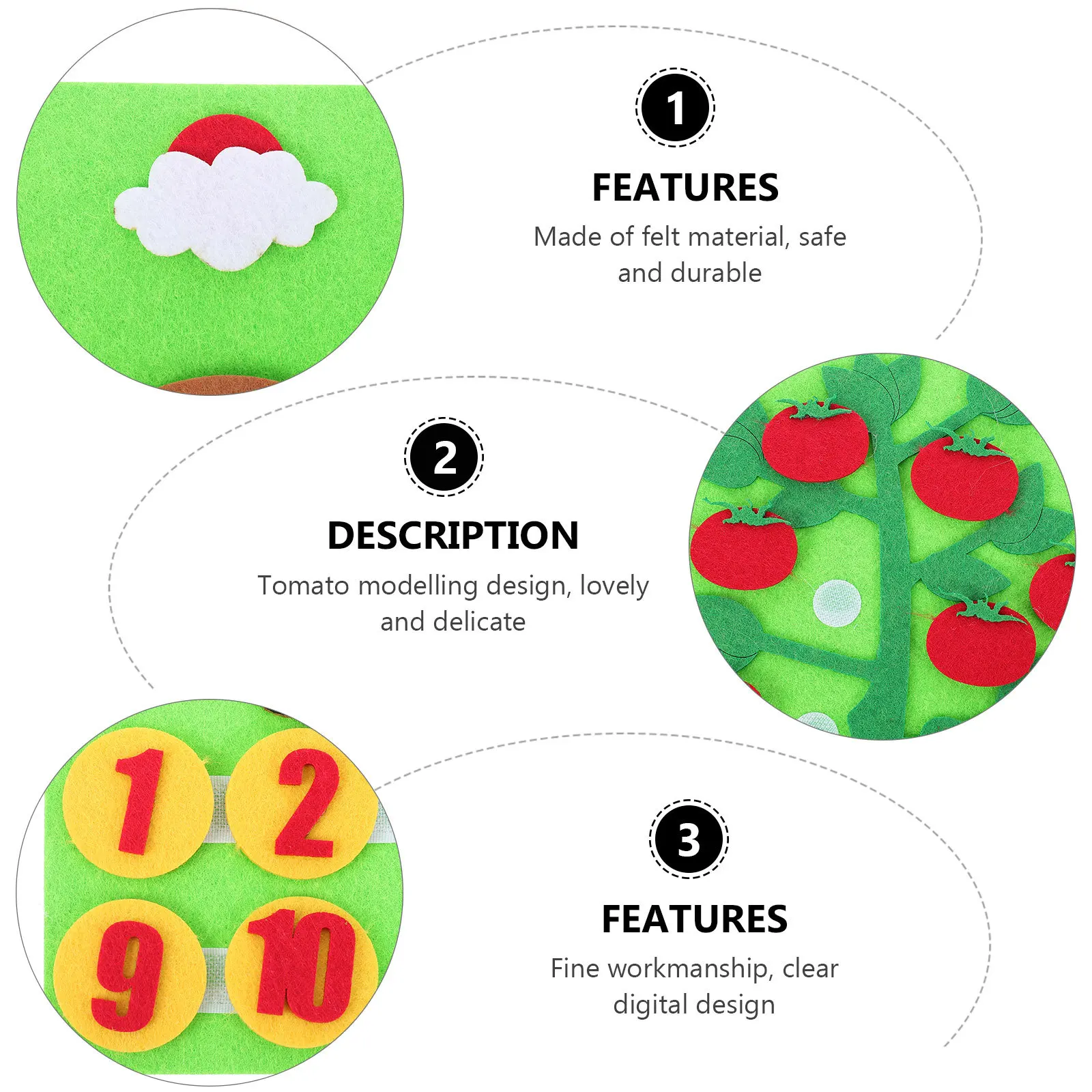 

Children's Early Education Felt Board Mathematics Number Puzzle Counting Educational Board Portable Teaching Aid