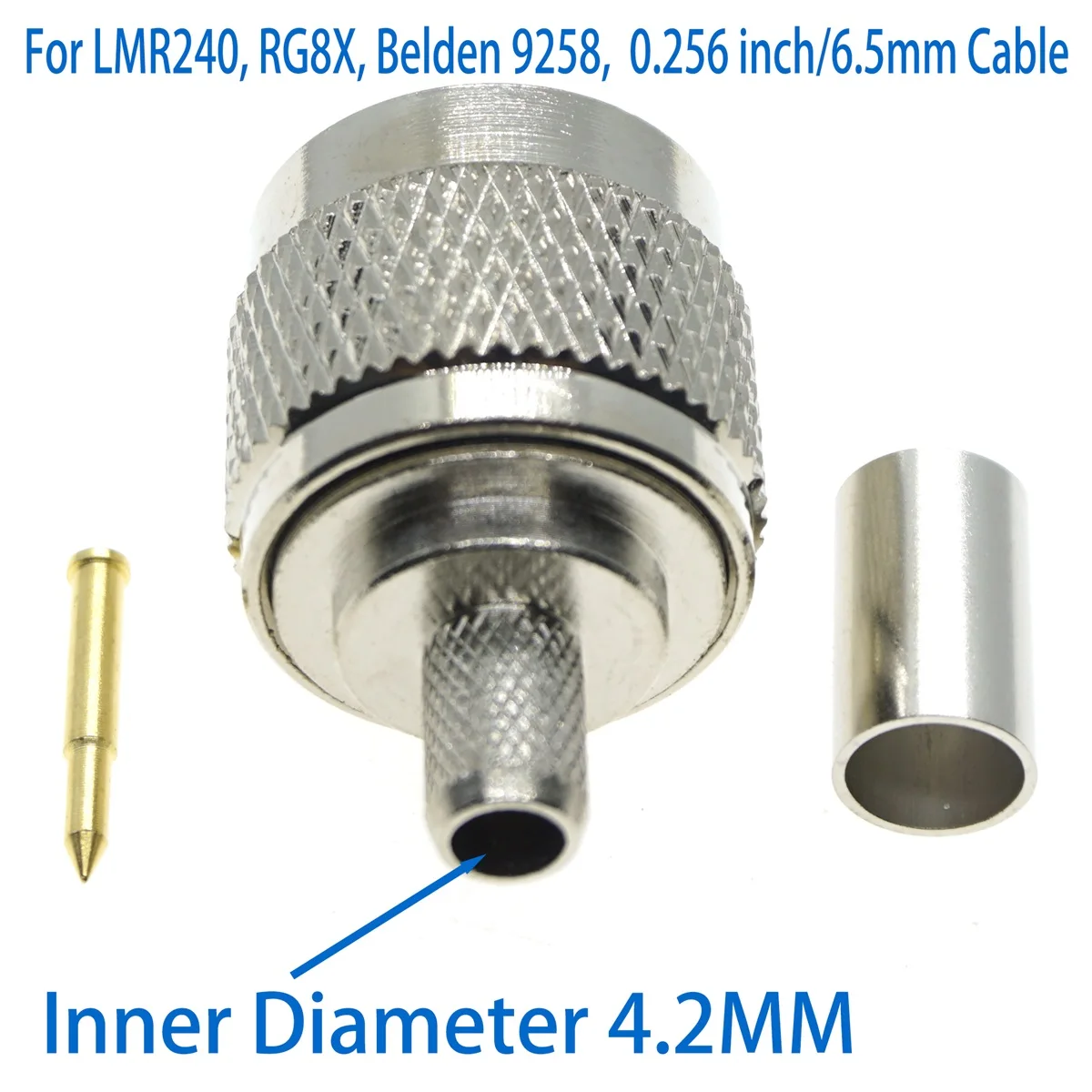 N Male Plug crimp solder RG8X RG-8X LMR240 cable RF Connector RF Coax wire coaxial Cable