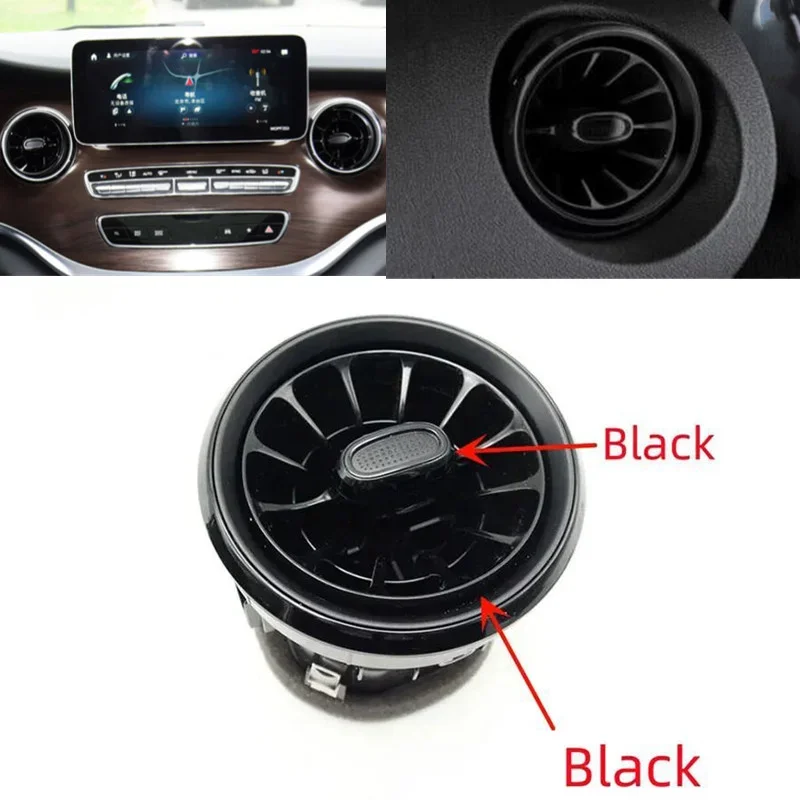 For Mercedes Benz V Class W447 Vito V250 V260 2014-2021 Glossy Black Front Dashboard A/C Air Conditioning Outlet Vent