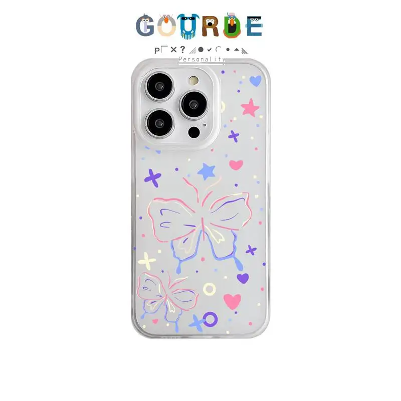 

Gourde Colorful Beautiful Butterflies pattern Phone Case for Iphone 16 15 14 12 13 11 Pro Max IP 7 8 Plus Iphon X XS XR Xs Max