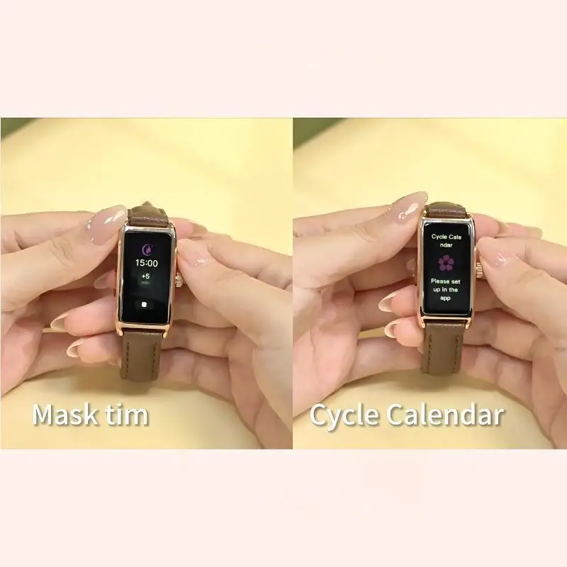 女性向けファッションスポーツスマートウォッチ、BT通話、情報表示、心拍数、血中酸素モニター、生理周期、スポーツスマートバンド