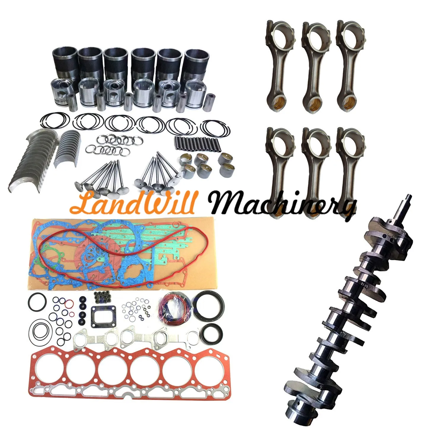 Overhaul Rebuild Kit Connecting Rod + Crankshaft Fits For Komatsu 6D105 Engine