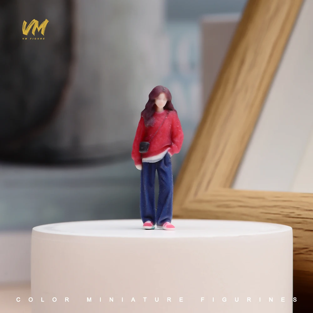3D Miniatur-Figuren 1/64 Rennfahrerin Professionelle Fotografin Lässiger Mann Mädchen Szenerie-Requisiten Modellansicht Ornamente Fahrzeug-Dekoration – Detail 1