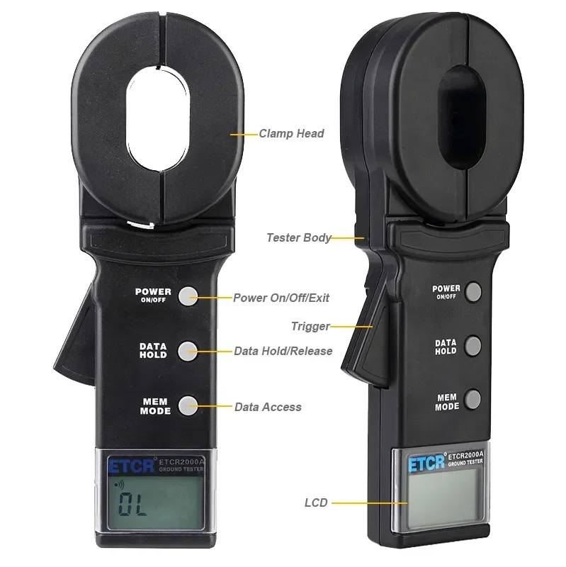 ETCR2000/ETCR2000A/ETCR2000C  grounding resistance tester clamp earth resistance tester High Precision Practical Clamp  Leaker