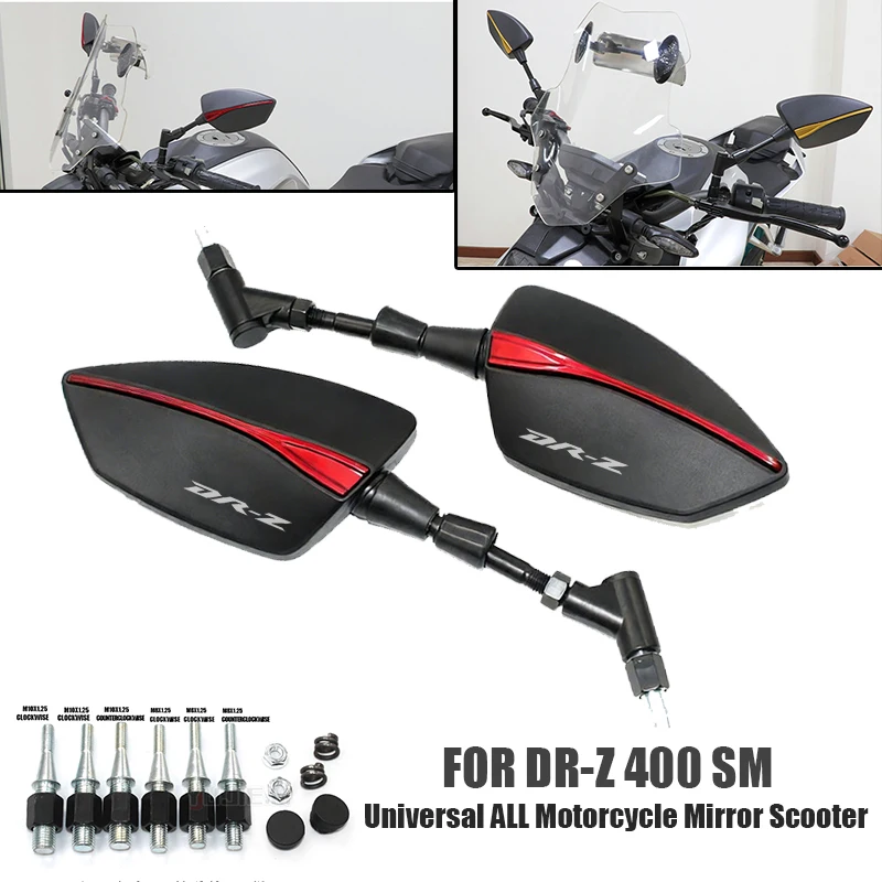 For DRZ400SM DRZ400 SM DRZ 400SM DR-Z DRZ 400 SM Motorcycle Rearview Mirror CNC Aluminum View Side Mirrors
