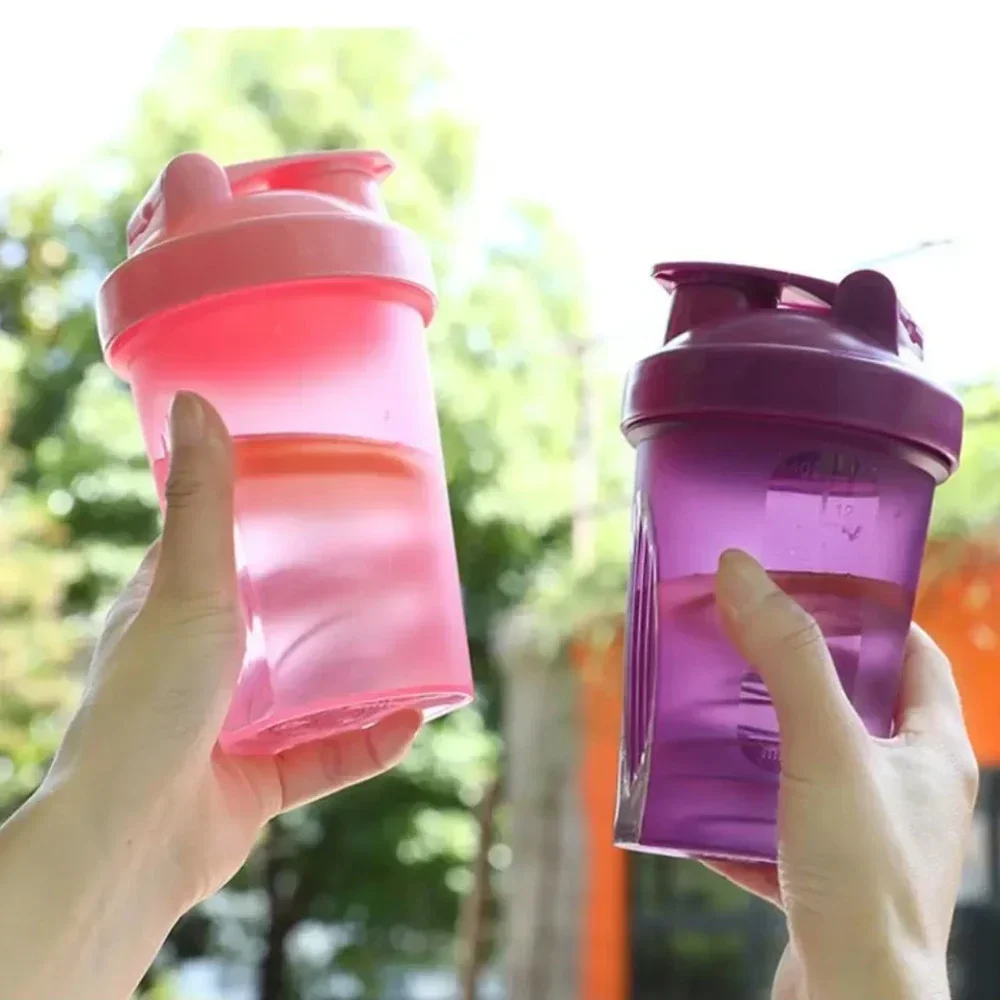 400ml Portable Plastic Drink Cup Shaker Bottles Sport Water Cups Whey Protein Powder Mixer Bottle Fitness Gym Shaker Outdoor