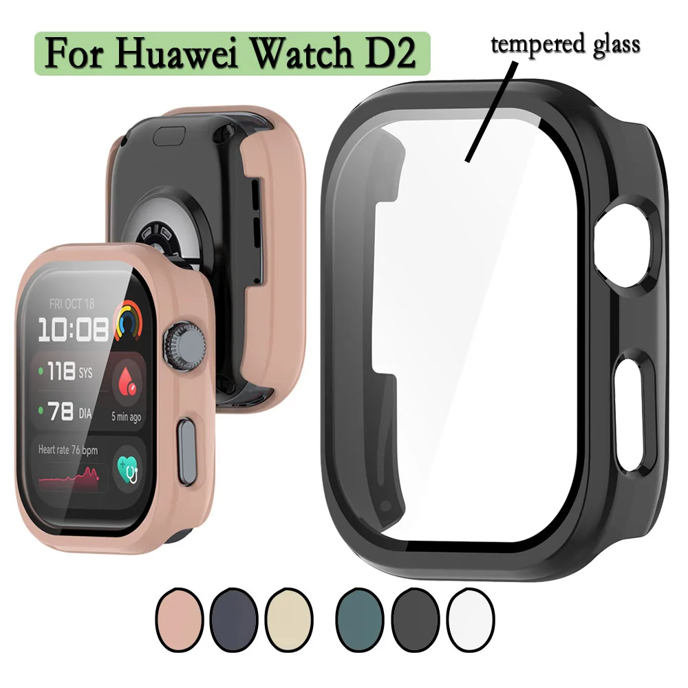 2-in-1 Protective Case For Huawei Watch D2 With Screen Tempered Glass Protector Watch Protection Cover With Film