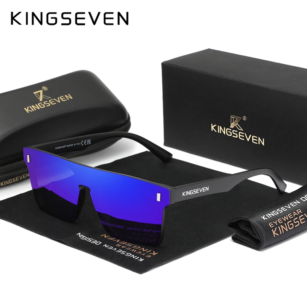 KINGSEVEN UV400 Rimless Sunglasses Women Men Fashion Square Large Frame Glasses Trendy TR90 Causal Driving Vacation Eyewear