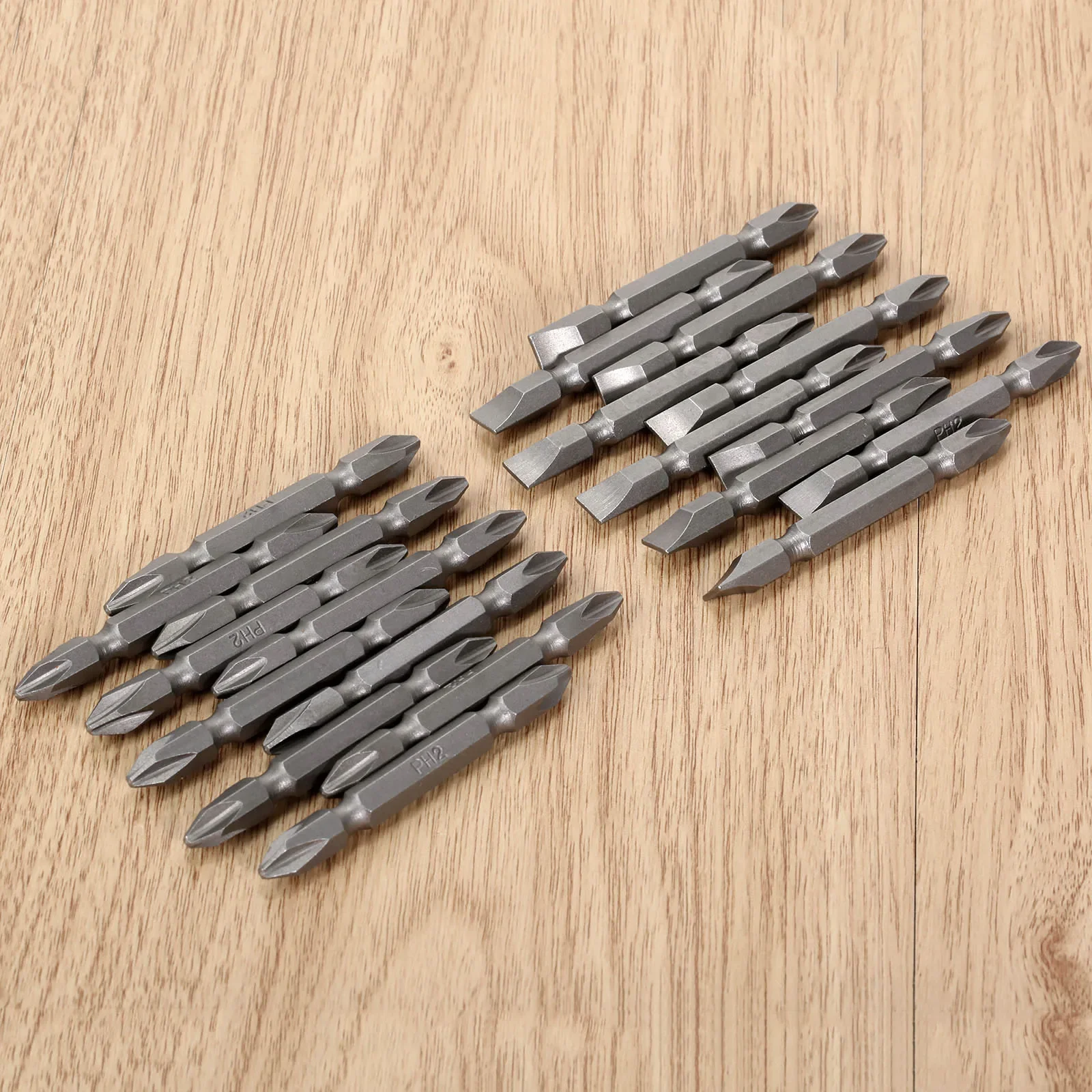 10Pcs 65mm PH2 Magnetic Phillips Double End Screwdriver Bit 1/4\