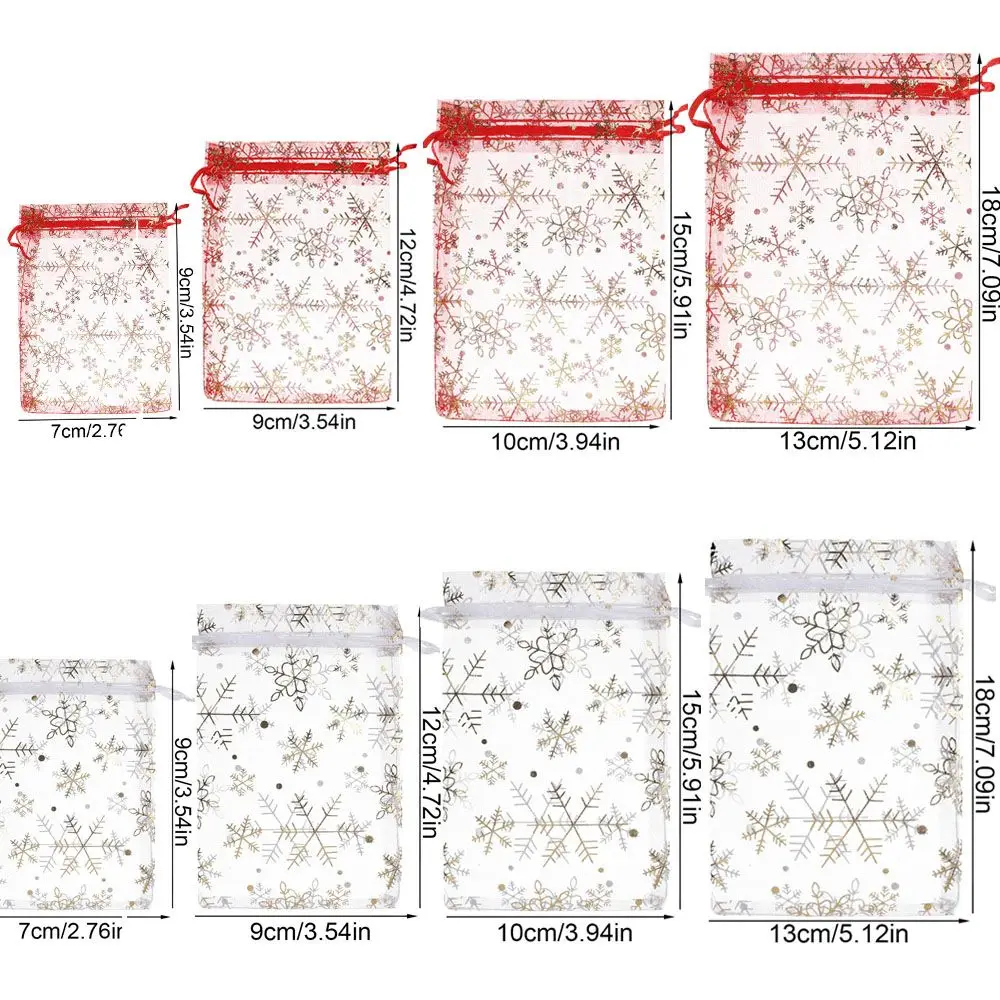 أكياس تغليف صغيرة من الأورجانزا ، أكياس حلوى ومجوهرات ، زينة لحفلات الزفاف ، حقيبة هدايا عيد الميلاد ، 50 في المجموعة ، 7 × 9 سم ، 9 × 12 سم ، 10 × 15 سم ، 13 × 18 سم