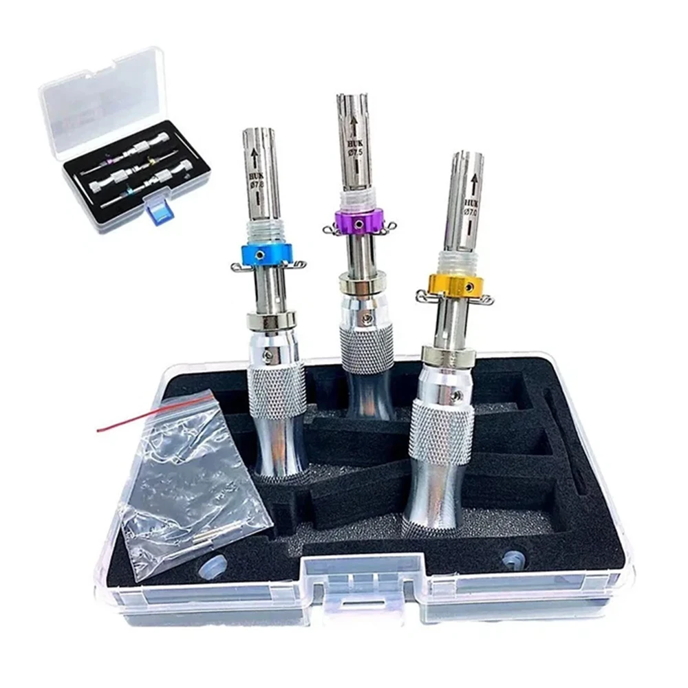 3pcs/set Tubular Lock Unlocking Tools 7-pins 7/7.5/7.8mm Stainless Steel Keys Extractor Remover Universal Locksmith Tool Kit