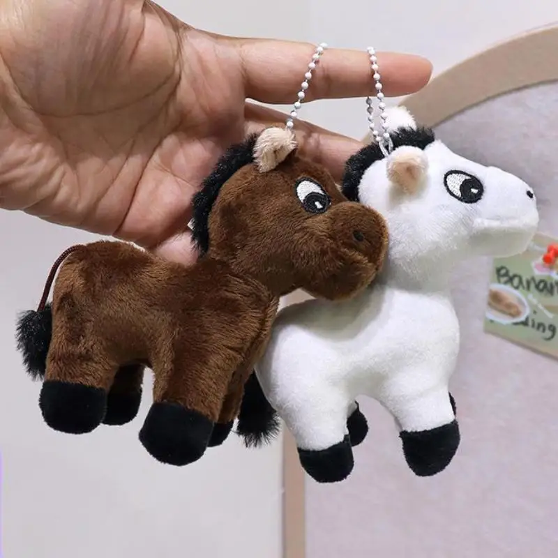 Simpatico cartone animato Pony Peluche Decorazione Portachiavi Ciondolo Kawaii Pony Ornamento Bambola di pezza Giocattoli Zaino Accessori pendenti Regali