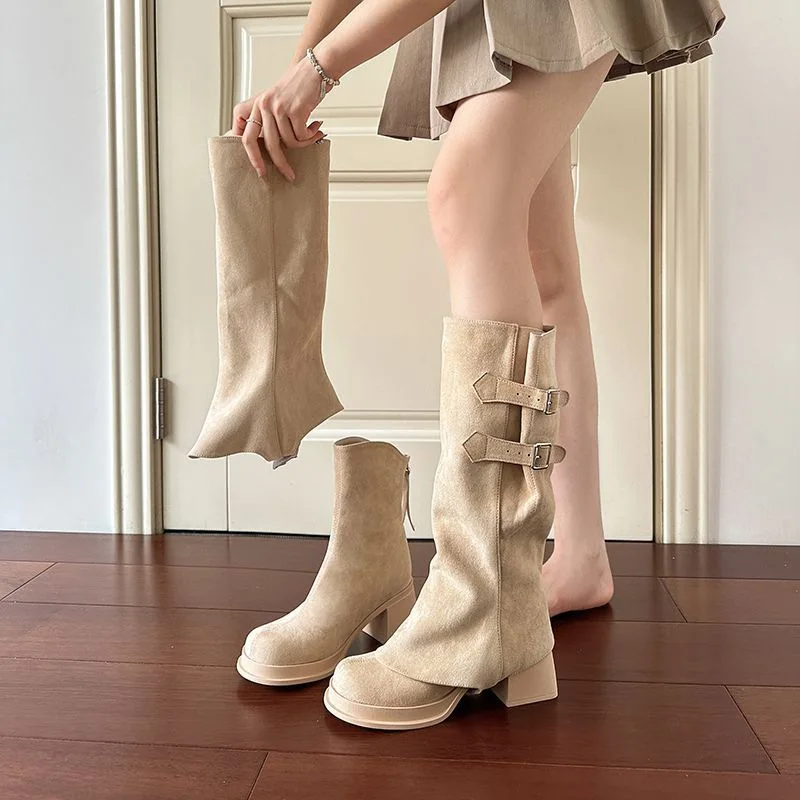 Thick enough to keep up with knees  wearing high boots for women in 2025 Knight pants and long boots