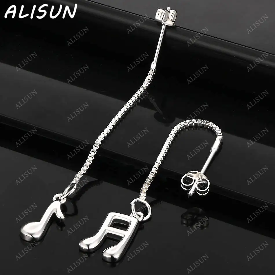 

ALISUN 925 Sterling Silver Note Earrings Drop Earrings For Women Fashion Jewelry Charm Grace Noble Wedding Accessories