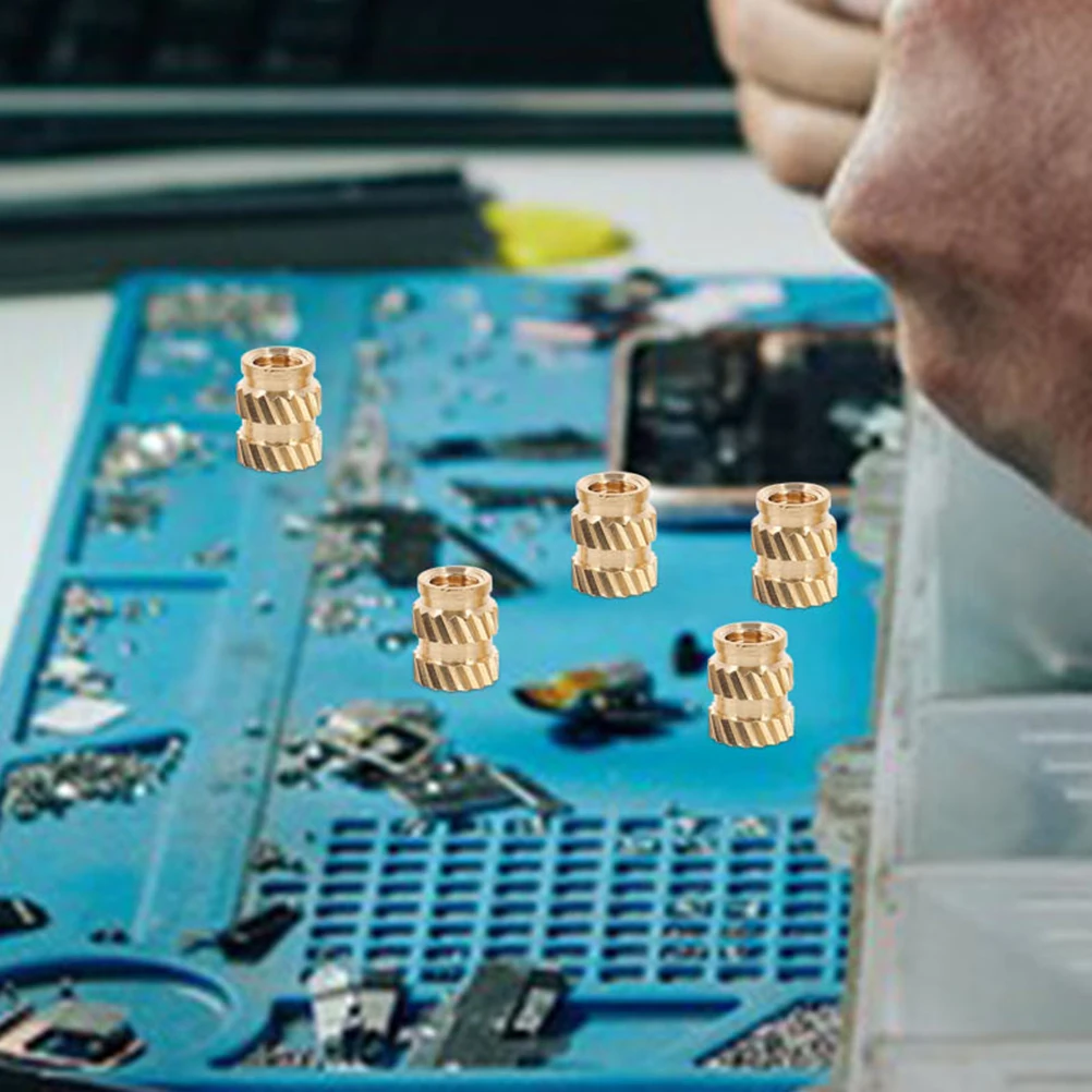 

100Pcs Copper Knurled Screw Nut Heat Embedded Insert for DIY Laptop Car Shells Threaded Inserts for Plastic 3D Printed Parts