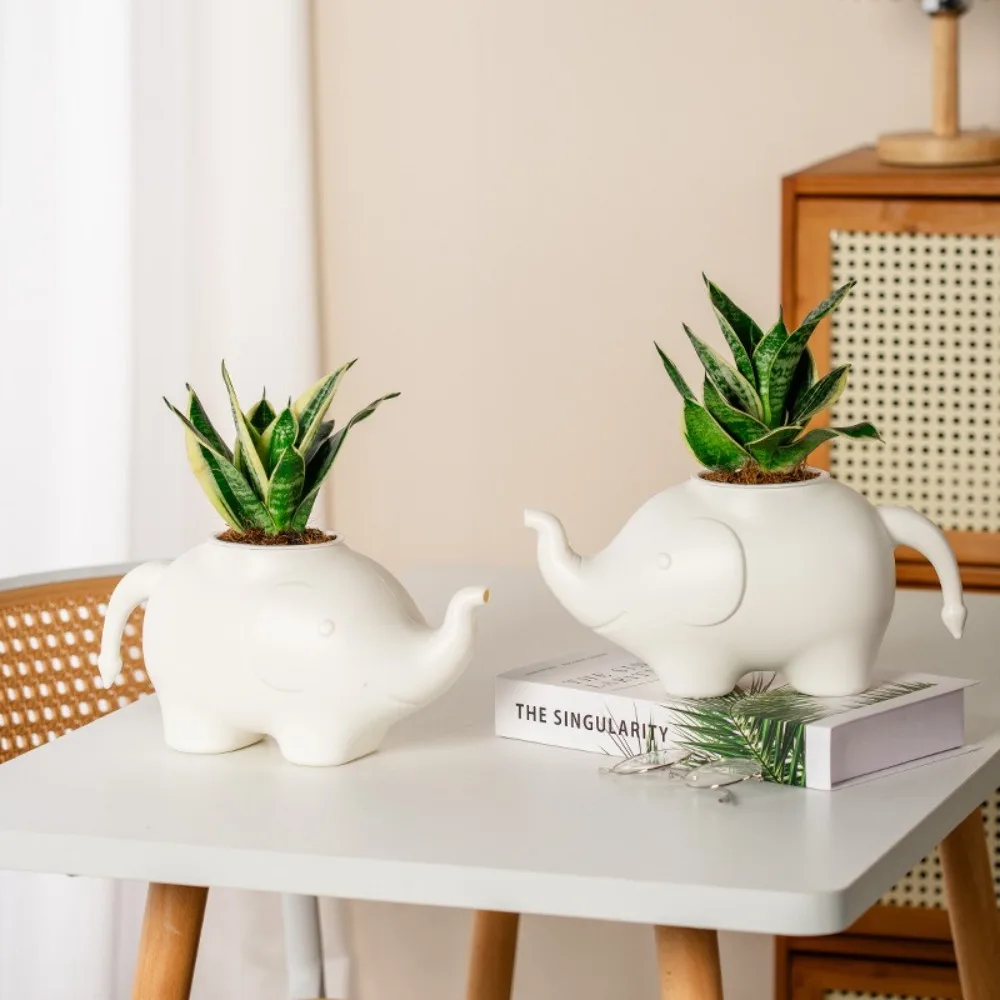 

Cute Self Watering Hydroponic Plants Pot Plastic Removable Flowerpot Mini Succulent Planter Tabletop Vase