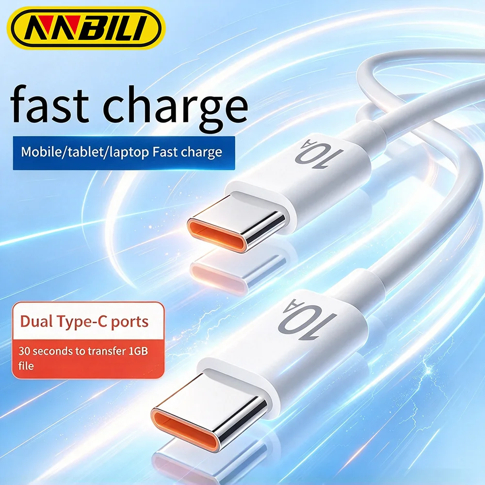 NNBILI 10A Type C To Type C Cable PD 120W Super Fast Charging Phone USB C Data Cord For Samsung Honor Huawei Quick Charger Cable