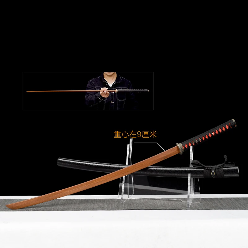 Wooden Sheathed Practice Japanese Draw a Sword to Cut Tatsu Yamashiro Animation Film with Fitness Exercise