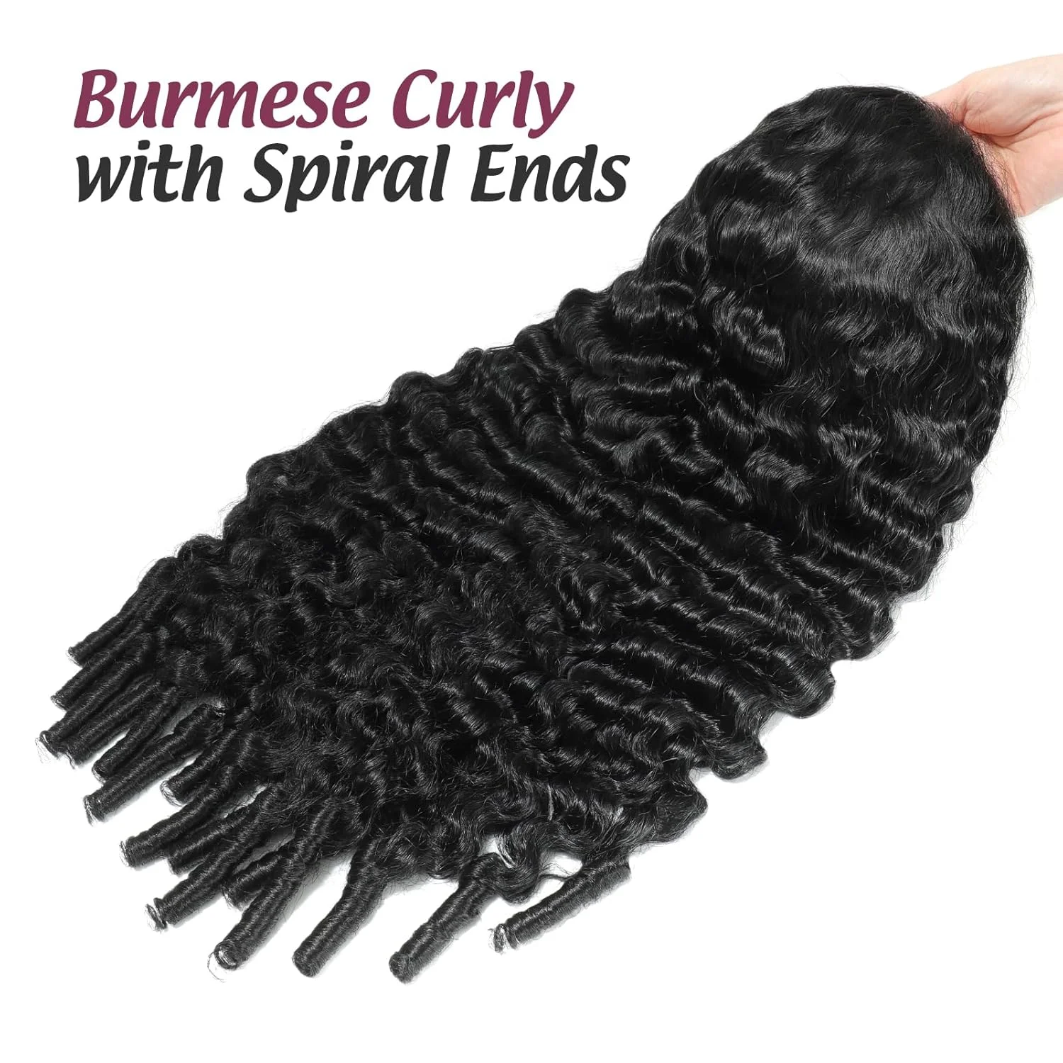 Natural Color Burmese Curly Human Hair Wig 7x6 HD Transparent Lace Frontal Wig Pre Plucked Baby Hair Glueless Wear And Go Beginner Friendly Soft Bouncy 40 Inches Wigs For Women