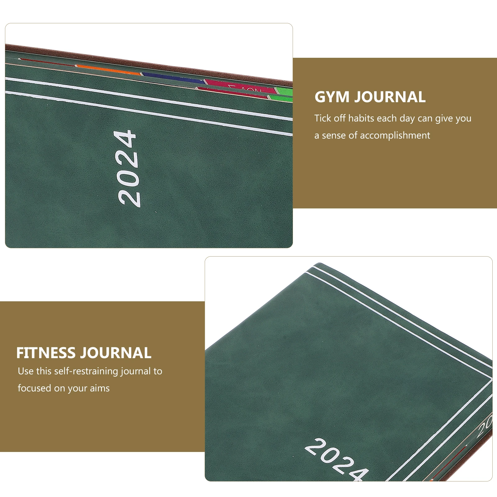 Daily Planner Agenda Book Calendars Self Discipline Habit Tracker Fitness Journal Workout Notebook Green Color Time Management