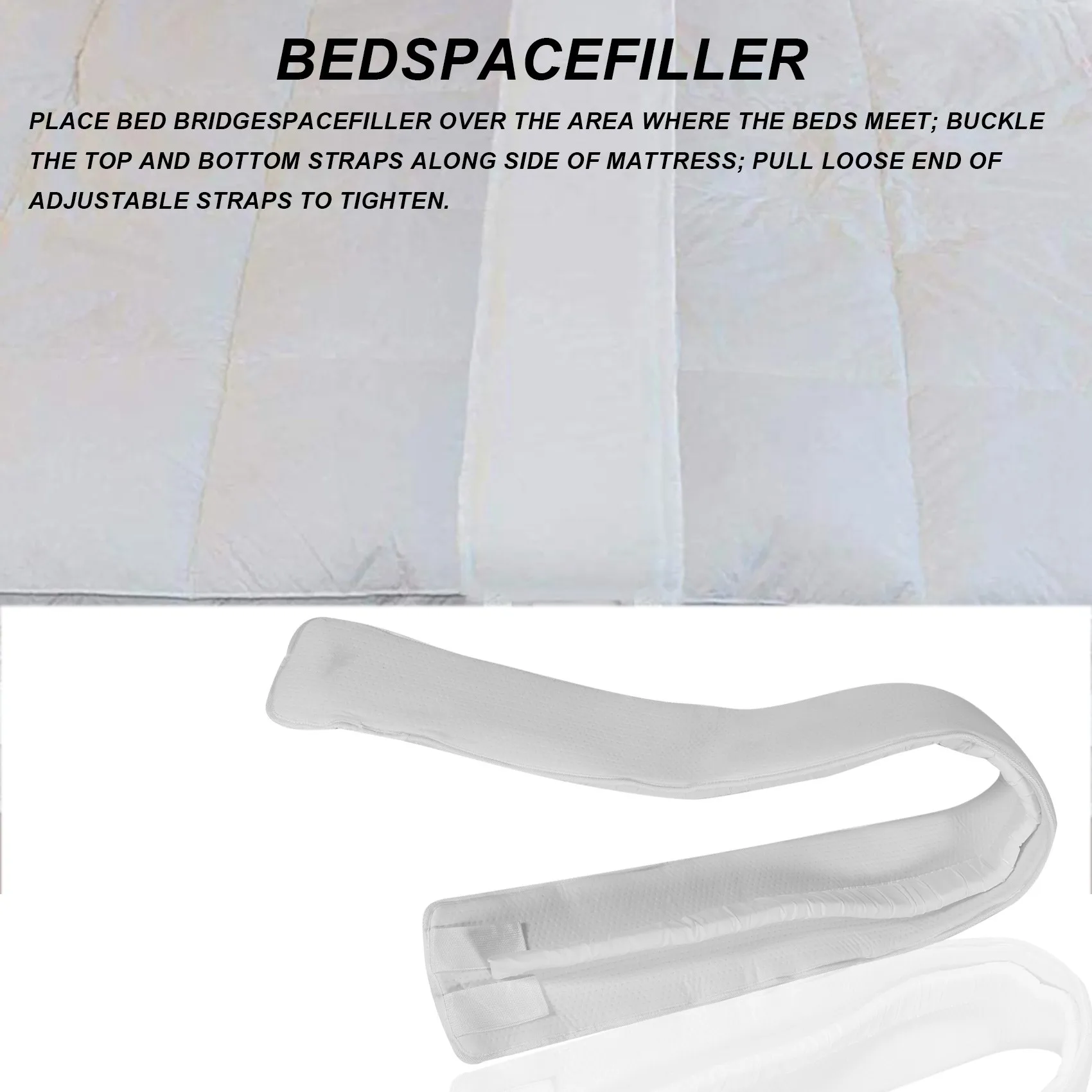 AB15-Bed Bridge Kit convertitore doppio a King Connettore materasso regolabile per letto Spacefiller Connettore letto matrimoniale